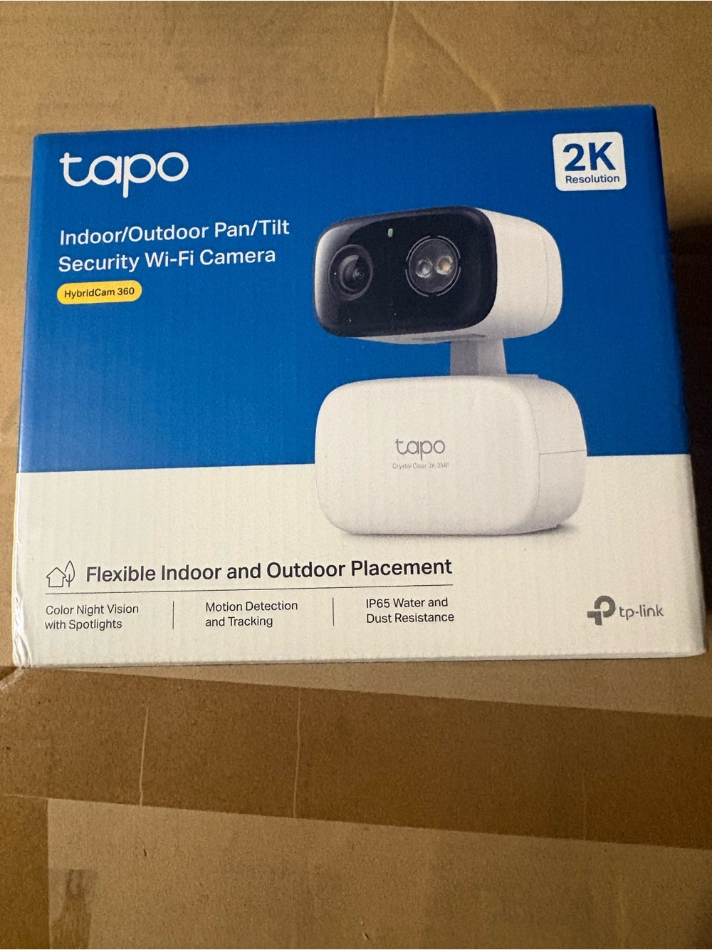 tapo 2K Indoor/Outdoor Pan-Tilt Security Wi‑Fi Camera - White